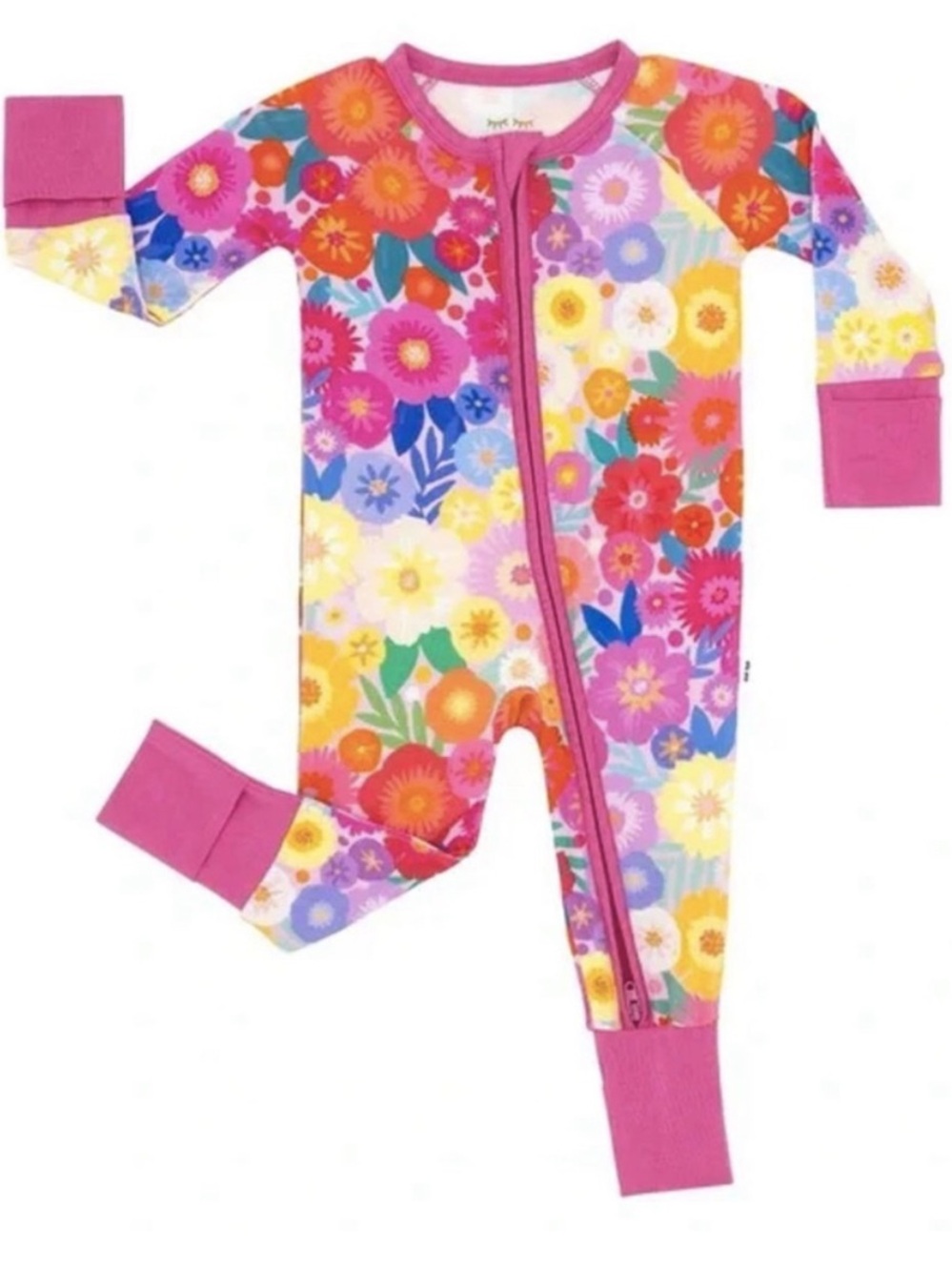 Little Sleepies Rainbow Blooms Bamboo Zippy Size 0-3 Months